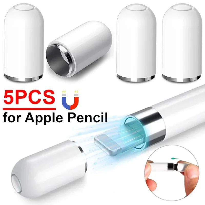 1-5PCS Magnetic Replacement Cap for Apple Pencil 1st Generation Stylus Pen Magnet Protector Cap for IPad Pro IPencil Accessories