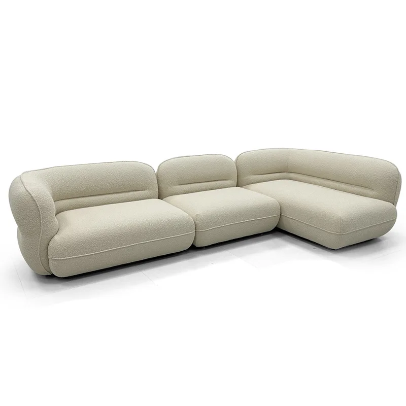 

Cream Bobo Ball Curved Sofa Small Apartment Living Room Italian Minimalist French Module Combination Sofa