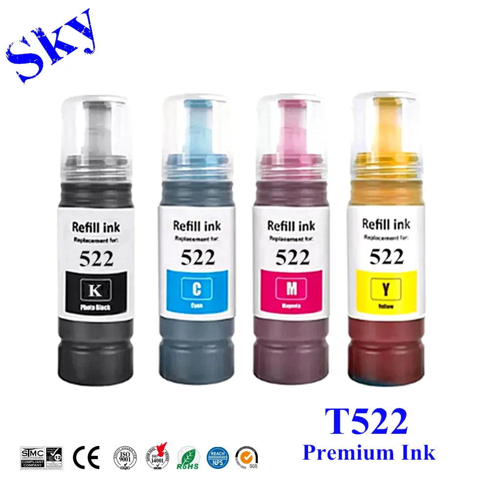 SKY 522 Premium Ink , T522 Compatible Ink For Epson  ET-1110 ET-1810 ET-2400 ET-2710 ET-2720 ET-2800 ET-2810 ET-4700/ET-4800 etc