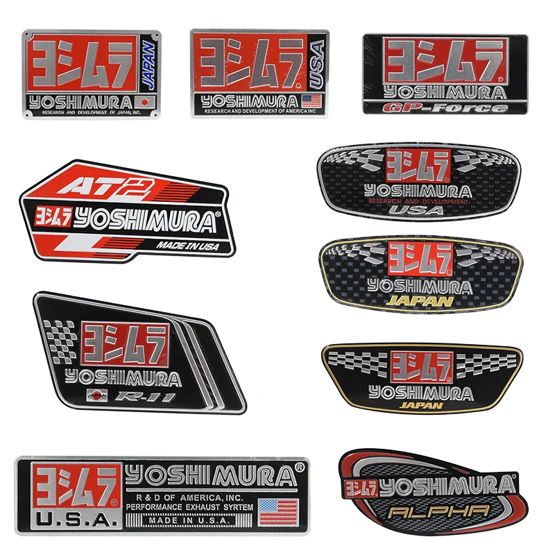 3D Stickers Decals Accessories Aluminum Motorcycle YOSHIMURA R11 R77 Alpha Exhaust Pipe For Honda Yamaha Kawasaki Heat-Resistant