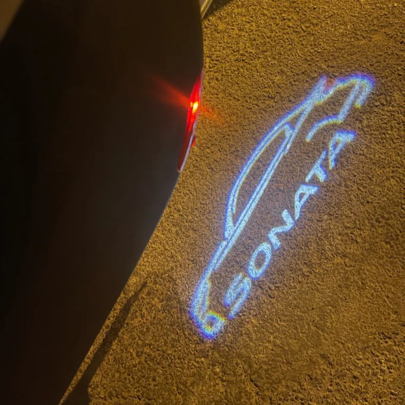 2Pcs Car Door LED Welcome Light Shadow Ghost Step Lamp Logo For Hyundai Sonata 8th Generation 2010-2014 Auto Car Accessories