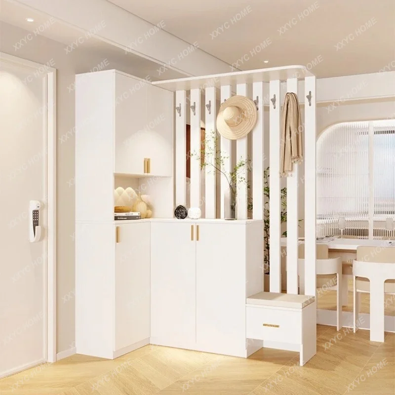 AA corner entrance screen integrated partition cabinet modern simple shoe cabinet with stool