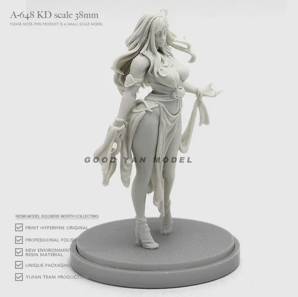 38-mm-Harzmodellbausätze Figur Schönheit farblos und selbst zusammengebaut A-648