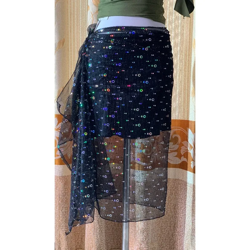 Customized Belly Dance Belt Hip Scar Welfare Style Oriental Dance Butt Curtain Versatile Glitter Waist Chain Beginner