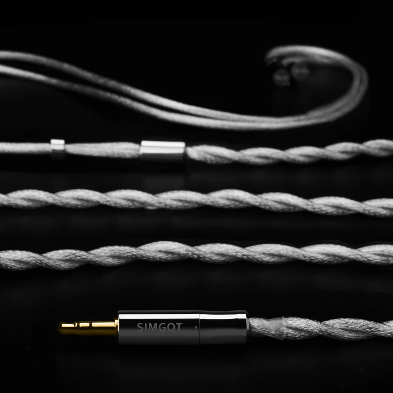 SIMGOT LC7 IEMケーブル 3.5mm 4.4mm 銀メッキ 18AWG