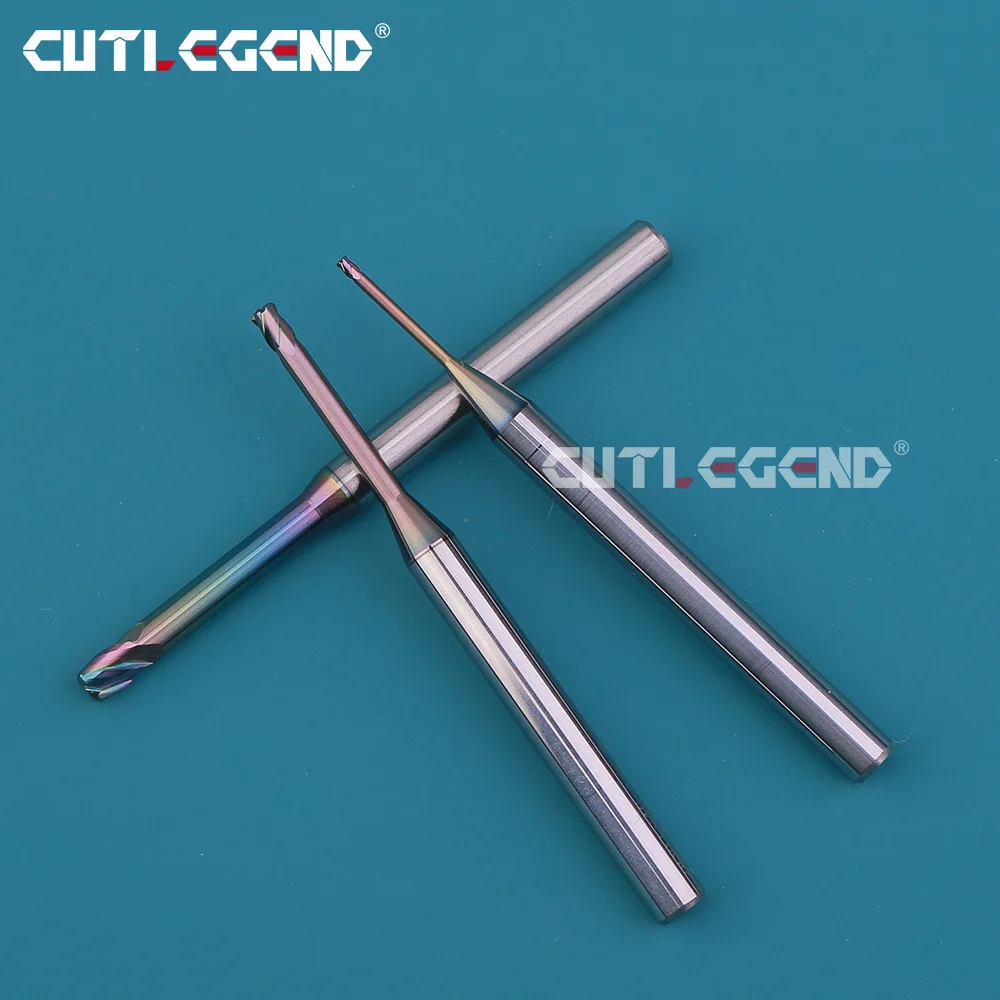Vollhartmetall-Eckenrundungsschaftfräser 2mm-20mm mit langem Hals für Kupferelektroden/Aluminium Durchmesser 0,2mm-4mm R0,02/R0,05/R0,1/R0,2/R0,5 – Detail 6