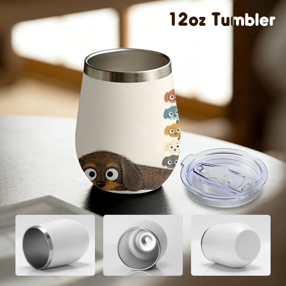 Adorable animal tail Vacuum Flasks 12oz Insulated Wine Tumbler Vacuum Coffee Mug Egg Shape Thermos Cup