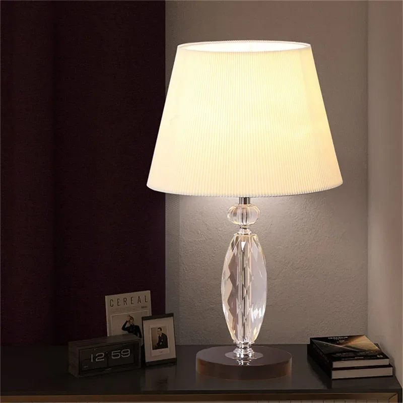 BERTH Fashionable Modern Crystal Table Lamp LED Luxury Living Room Bedroom Study Villa Hotel Home Decoration Light