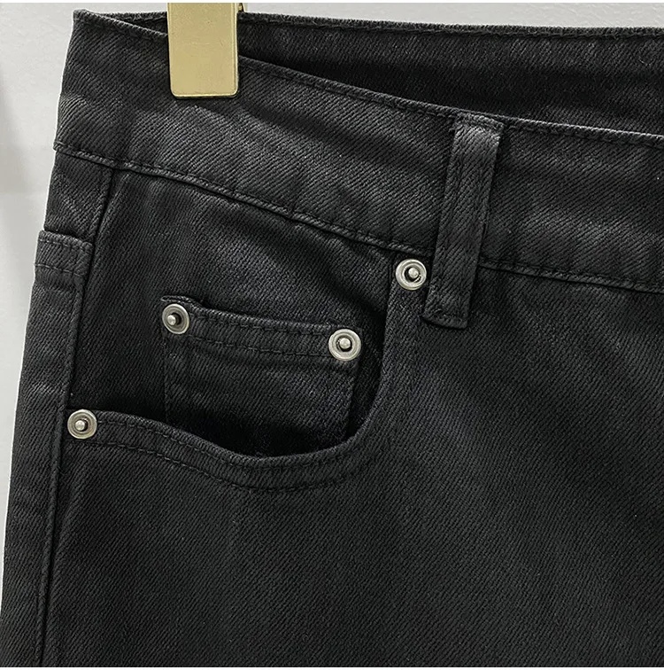 2025 men's dark classic versatile fall and winter wax coating process Slim basic long jeans