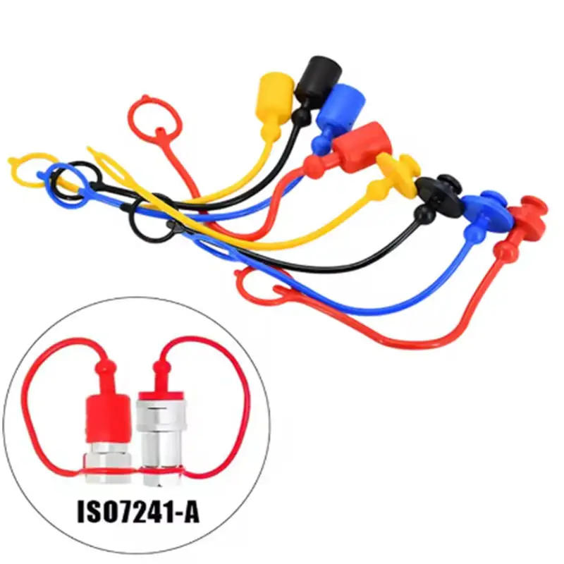 

2PCS/set Hydraulic Quick Coupler Male Dust Cap And Female Plug Cover PVC Rubber Hydraulic Quick Connector Male Dust Cover