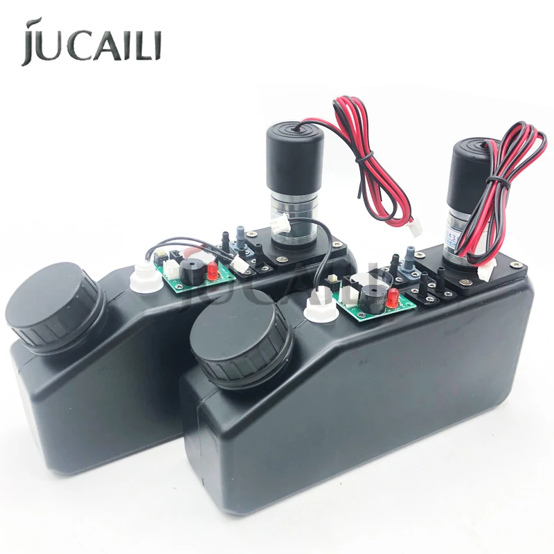 JUCAILI 500ml UV Ink Tank with Stirring Motor & Level Alarm – White Ink Sub Tank for DTF/UV Printer – Bulk CISS 500mL