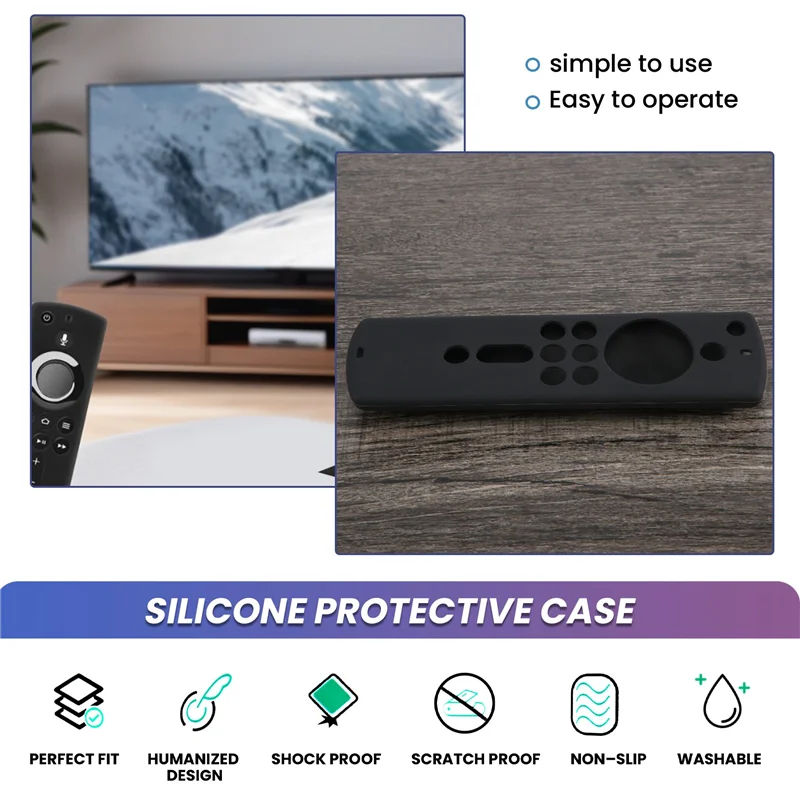 For 2Nd Gen Fire TV Stick Alexa Voice Remote Silicone Shock Proof Case Cover-N36R