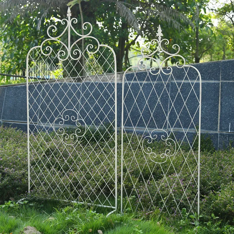 American outdoor retro wrought iron garden climbing vine frame rose flower bracket outdoor courtyard plant grid balcony