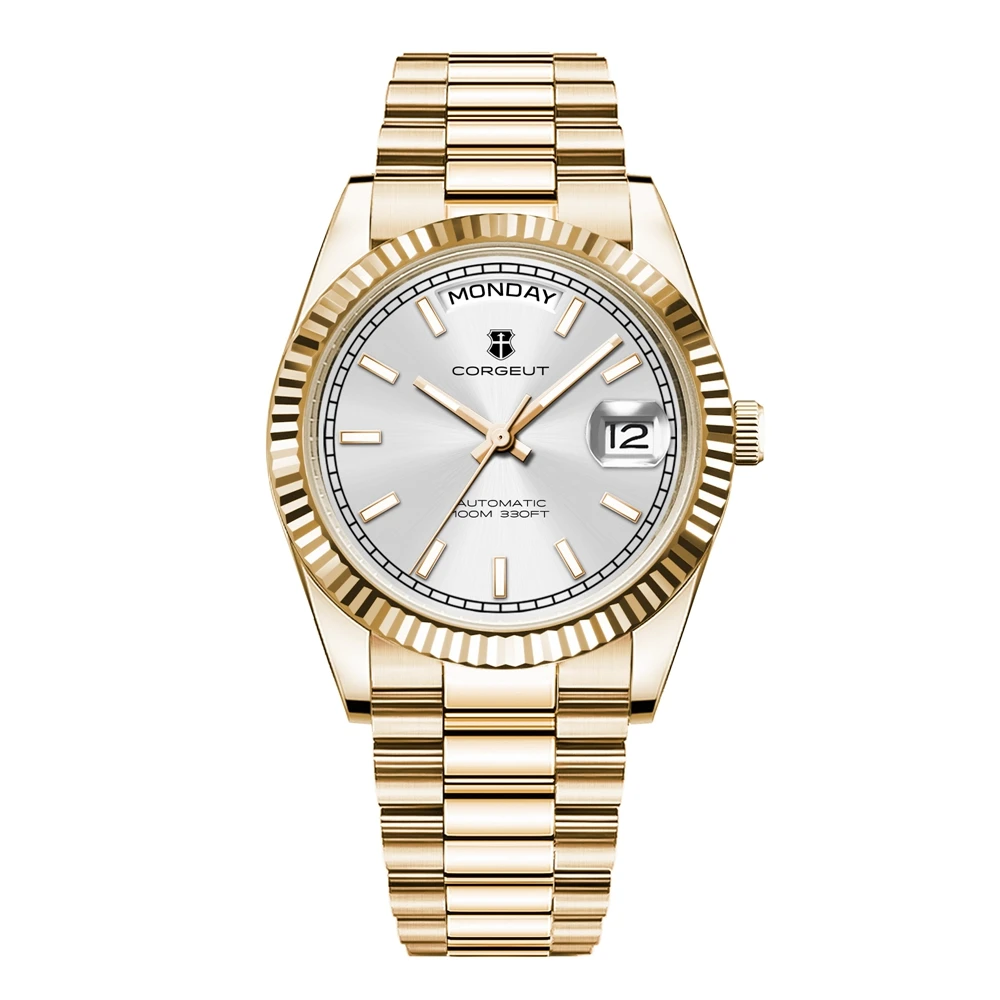 Luxus Corgeut 36MM Männer Uhr ST1644 Automatische Mechanische Armbanduhr Sapphire Relogio Masculino 10BAR Tag Schwimmen kleid Uhren 9