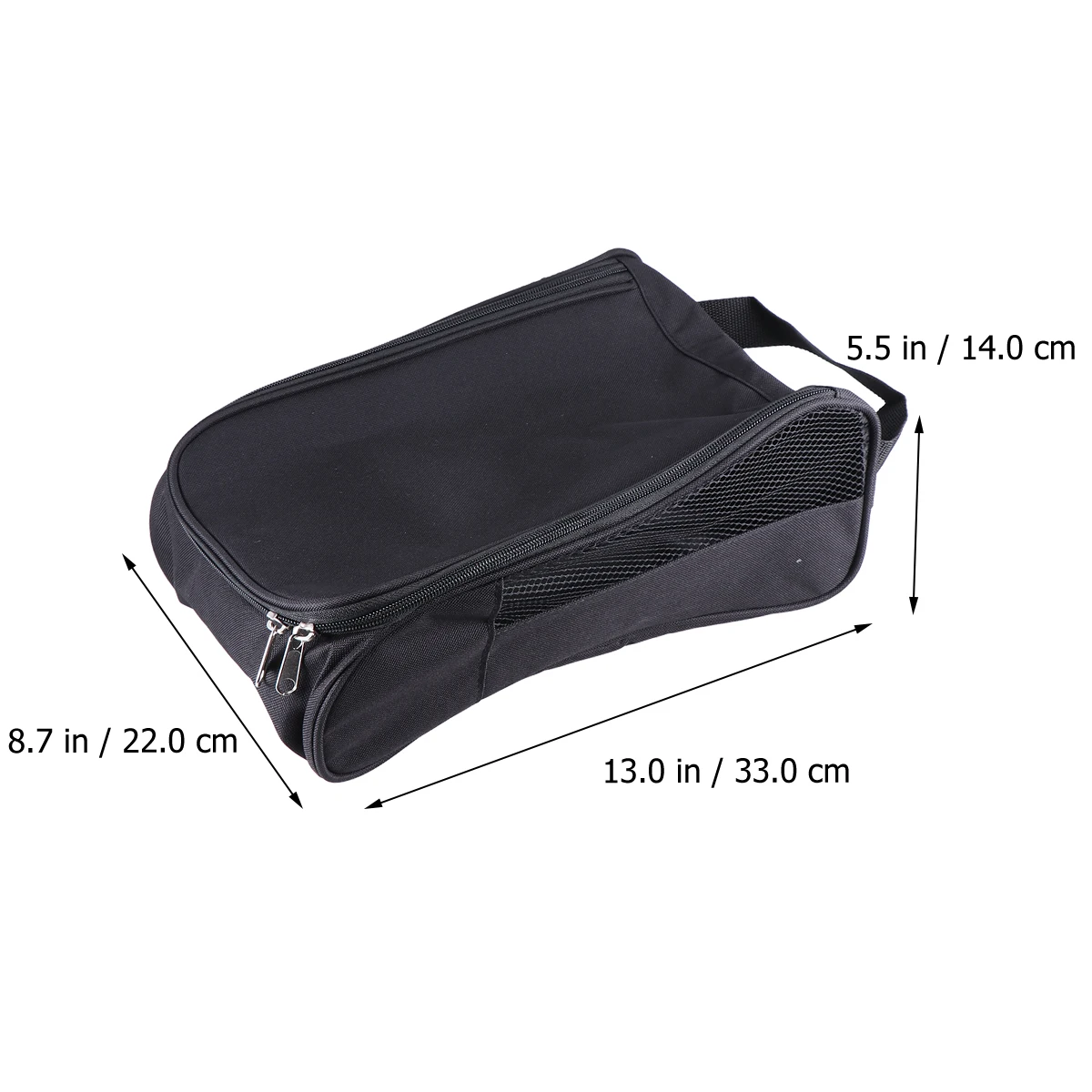 Ventilation Shoe Bag for Golf Sports Zippered Dust Proof Portable Shoe Storage Pouch with Mesh Breathable Polyester Material