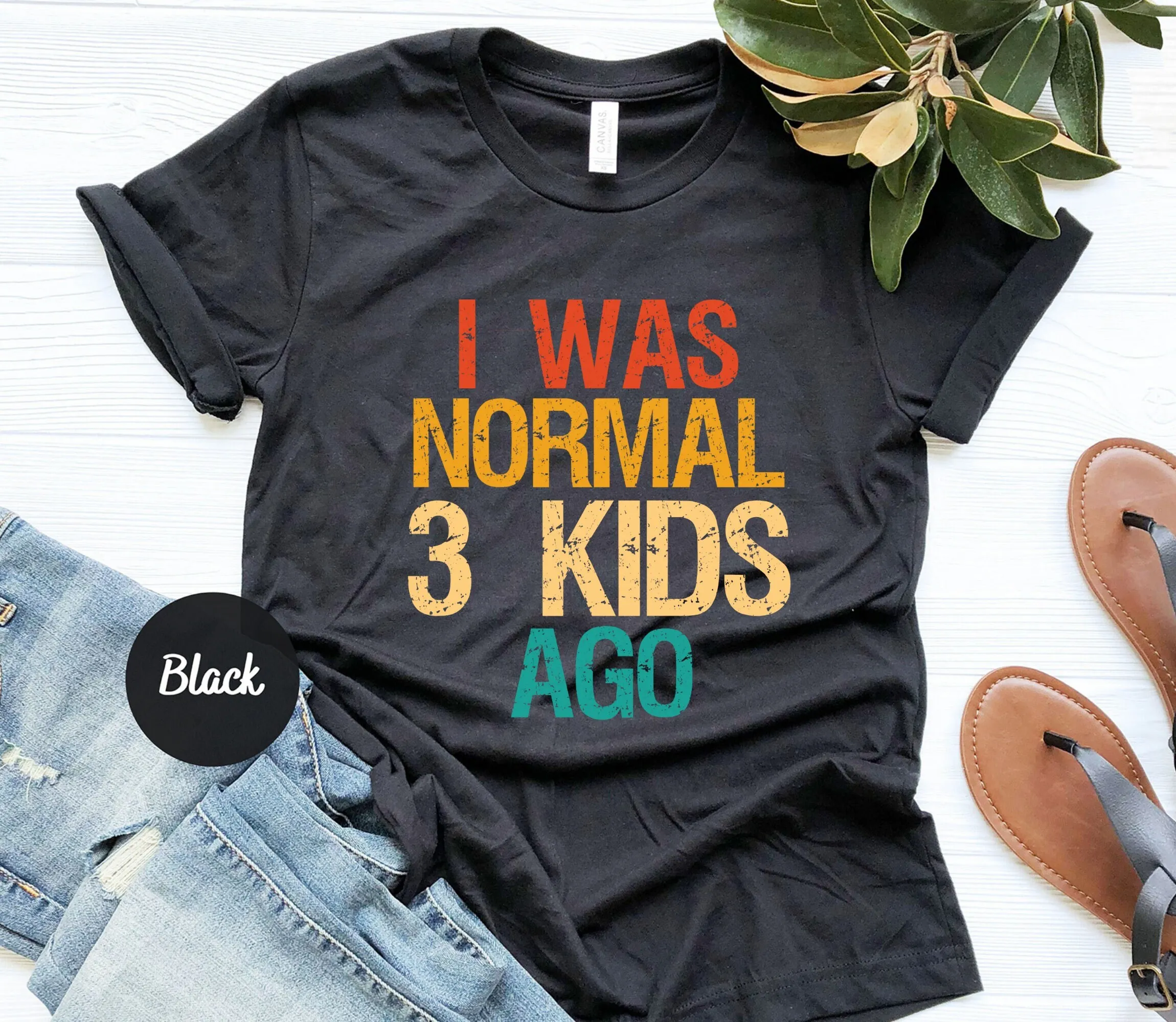 Футболка с надписью «I Was Нормальный 3 ребенка»