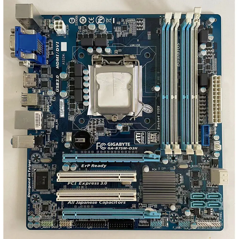 For Gigabyte GA-B75M-D3H LGA1155 DDR3 M-ATX Motherboard Tested