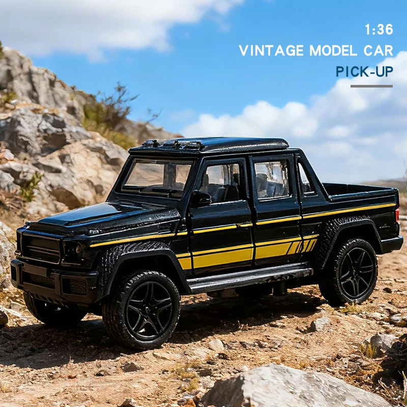 

1:43 Alloy Vintage VAN OFF ROAD PICK UP Diecast Car Model Classic Pull Back Car Model Miniature Vehicle Replica for kids adults