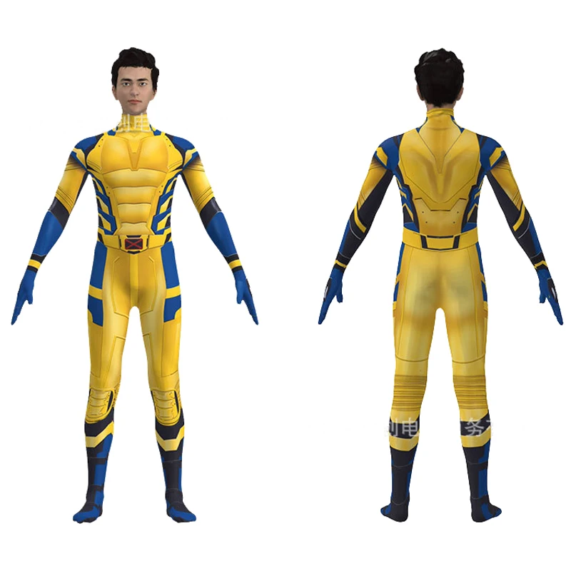 Yellow Armour Jumpsuit Superhero Movie Cosplay Bodysuit Costume Halloween Party Catsuit Jumpsuits Zentai Dress Up