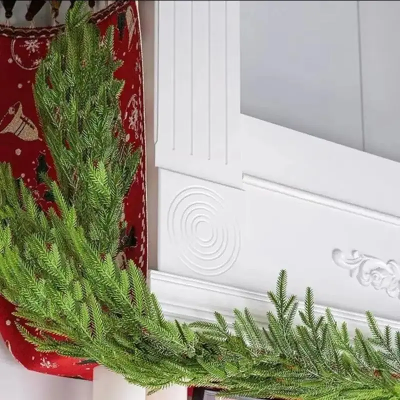مدفأة رف جارلاند عيد الميلاد جارلاند الديكور ريال اللمس عيد الميلاد نورفولك الصنوبر جارلاند للديكور الداخلي والخارجي الشتاء #1