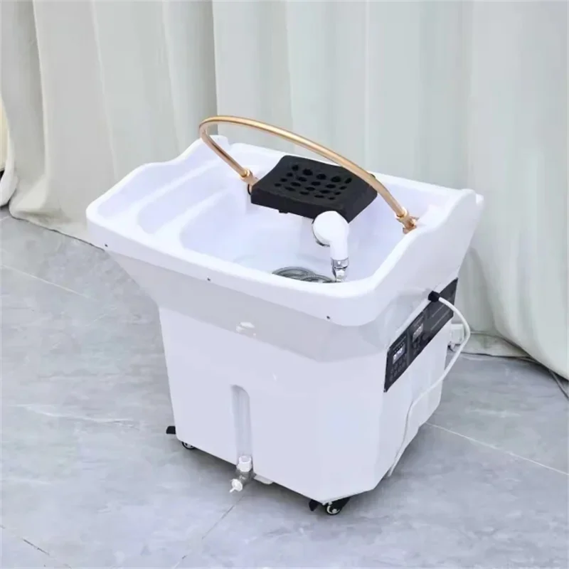 hair spa washbasin with water circulation system and portable design, suitable for commercial hair salons