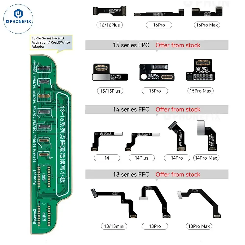 JC Face ID Flex Cable New Non-removal JCID Tag on Dot Matrix Flex for IPhone X-16PM Dot Projector Read Write Repair Solder-free