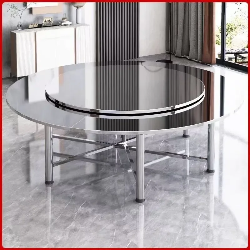 for Medieval Style Solid Wood Round Dining Table with Turntable for Small Apartment French Retro Song Aesthetic Restaurant