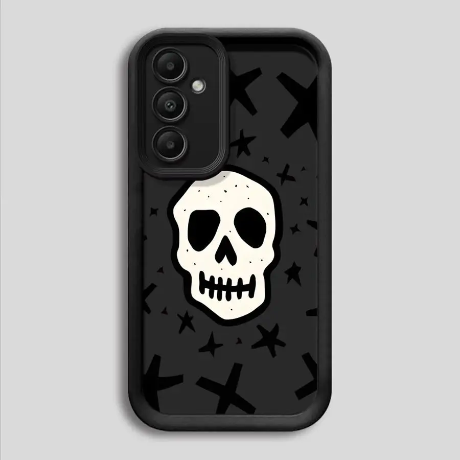 Capa para samsung galaxy a26 a22 a32 a33 a56 a34 a36 a24 a13 a23 a12 a16 a14 casca macia padrão de caveira