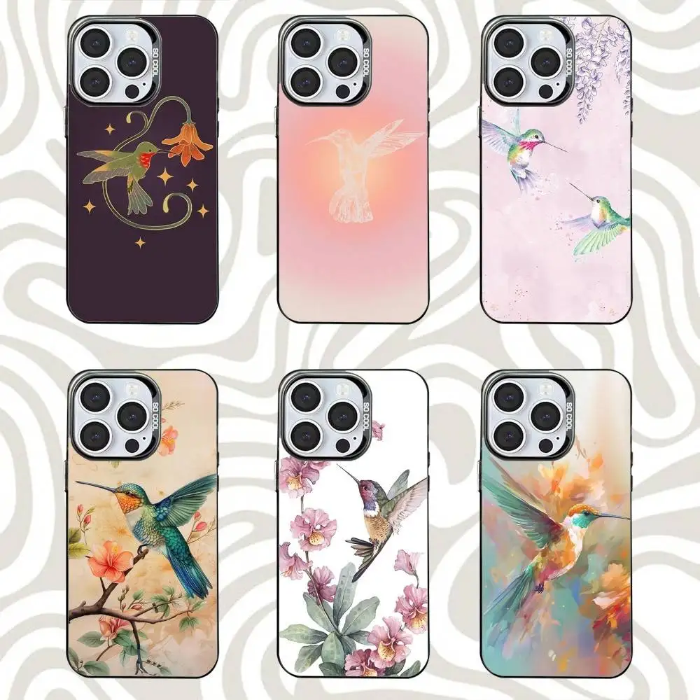H-Hummingbird-ds Phone Case For iPhone 16,15,14,13,12,11,Mini,Pro,SE,MAX Black Matte Shockproof Cover