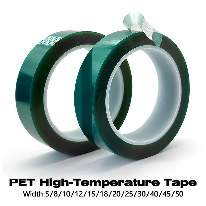 High Temperature Resistant Green PET Film Tape 3~50mm | PCB SMT Plating Shield Insulation Protection