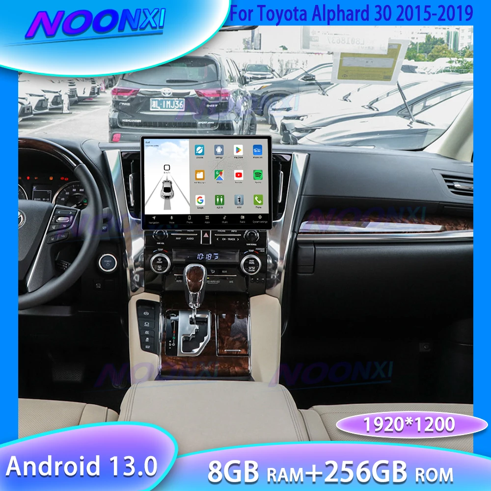 For Toyota Alphard 30 Vellfire 2015-2019 Car Radio Carplay Android 14 Multimedia Player GPS Navigation Stereo BT WIFI Head Unit