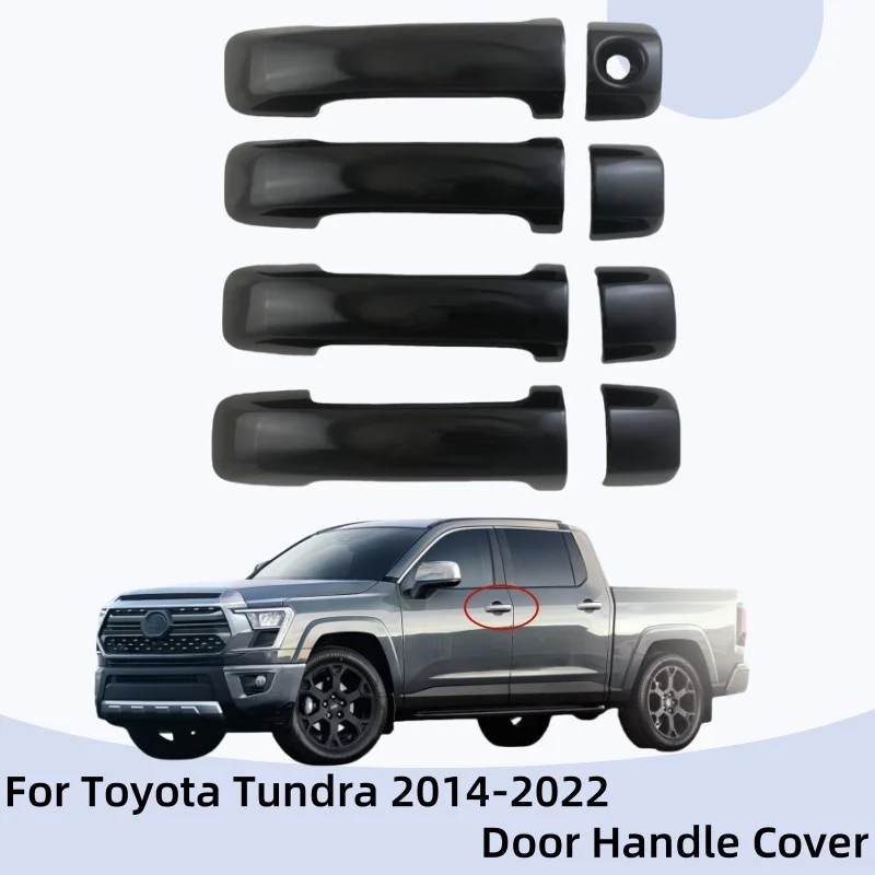 

Chrome silver Shiny Black Door Handle Cover For Toyota Tundra 2014 2015 2016 2017 2018 2019 2020 2021 2022 Car Accessories