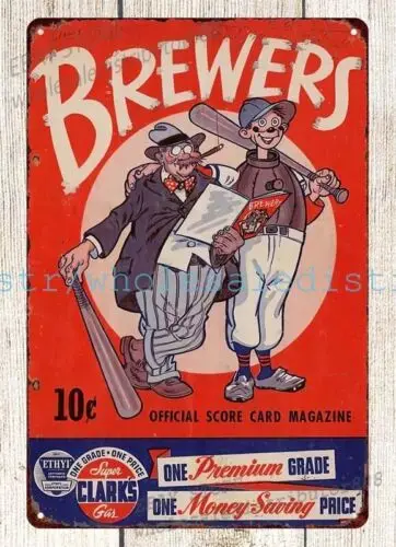 1948 البيسبول ميلووكي برويرز ضد سانت بول سنتز برنامج علامة القصدير المعدنية