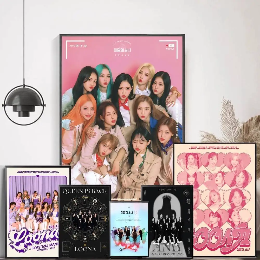 Korea Kpop Band L-Loona Kpop Good Quality Prints and Posters Vintage Room Bar Cafe Decor Home Decor