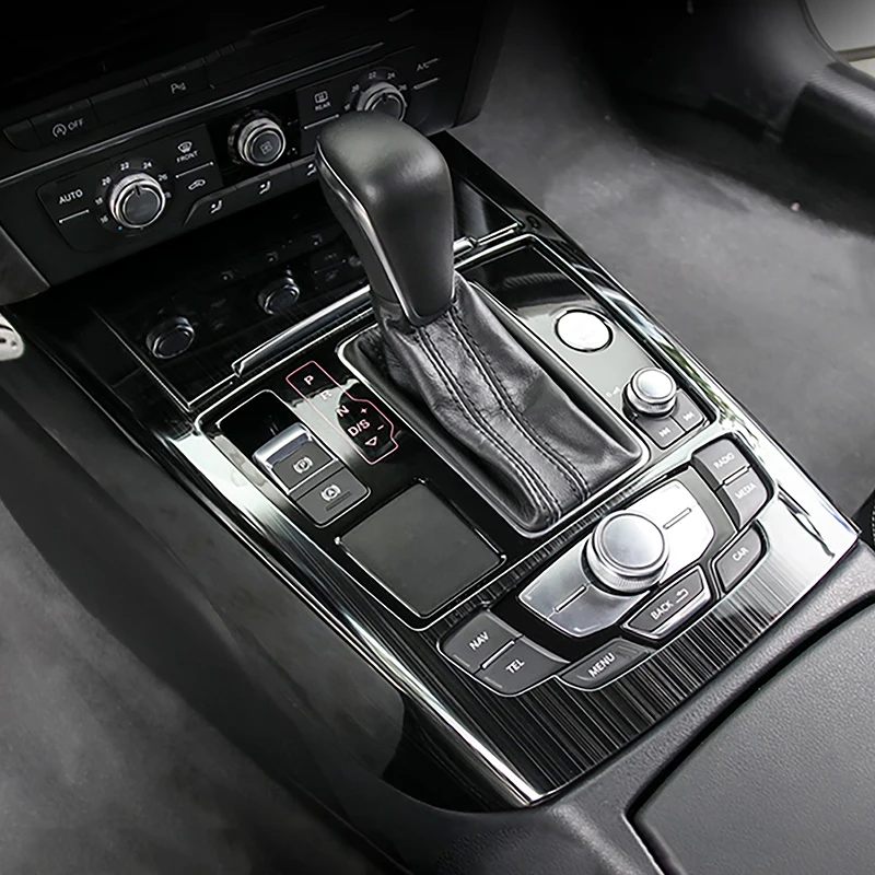 For Auid A6 C7 2012-2018 Center Console Gear Shift Panel Frame Decoration Gearshift Cover Trim Carbon Fiber Color Car Accessory