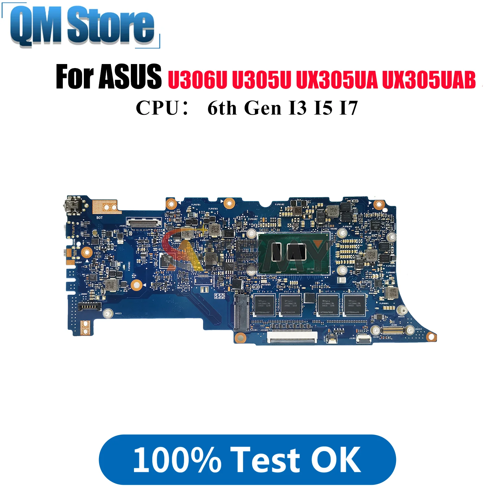

UX305UAB Laptop Motherboard For ASUS ZenBook UX305UA UX305UAB UX305U U305U U306U Mainboard With I3 I5 I7 CPU 100% tests OK stk
