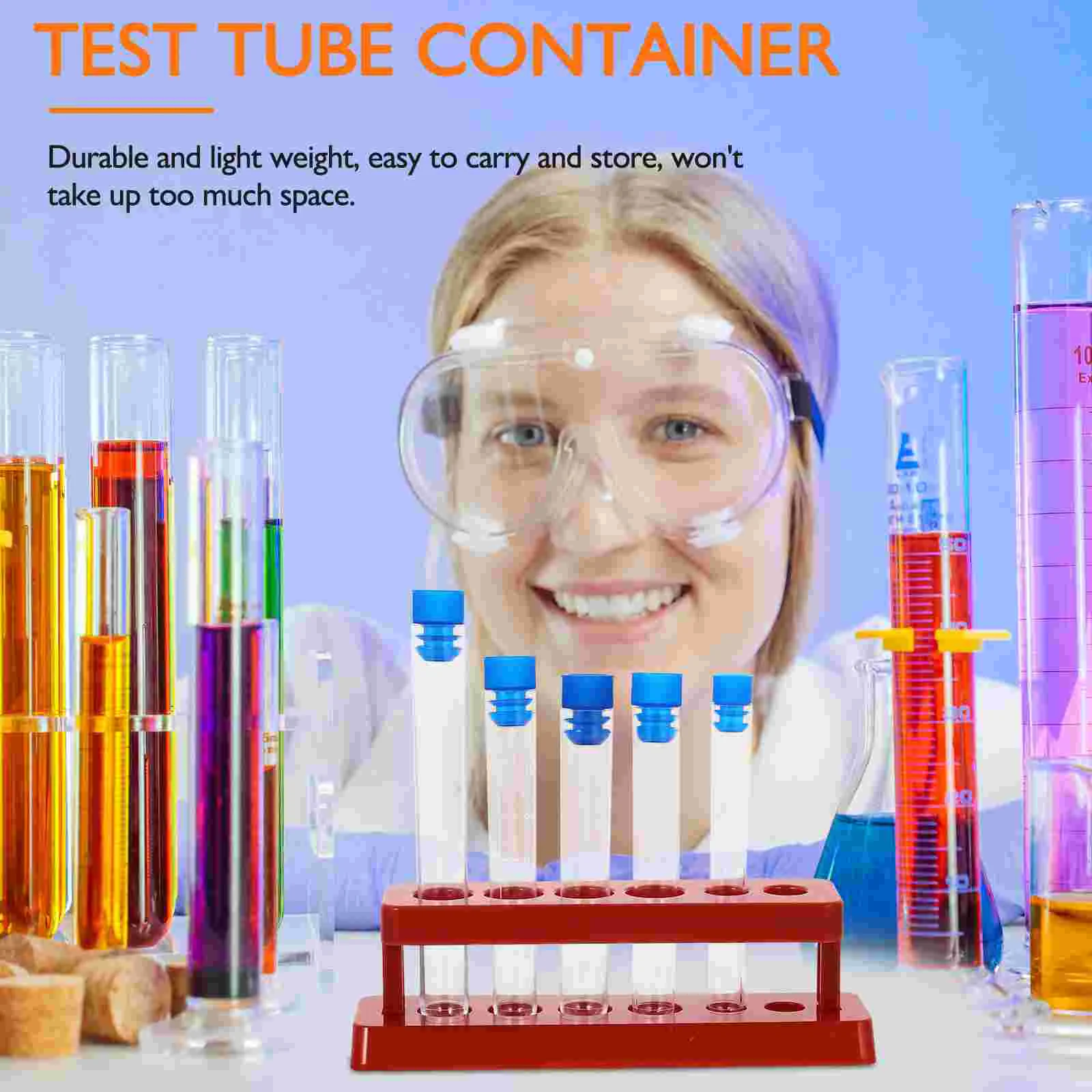 5 Pcs Test Tube Rack Small Bottles Container Clear Tubes Plastic Containers with Stand Separation Child