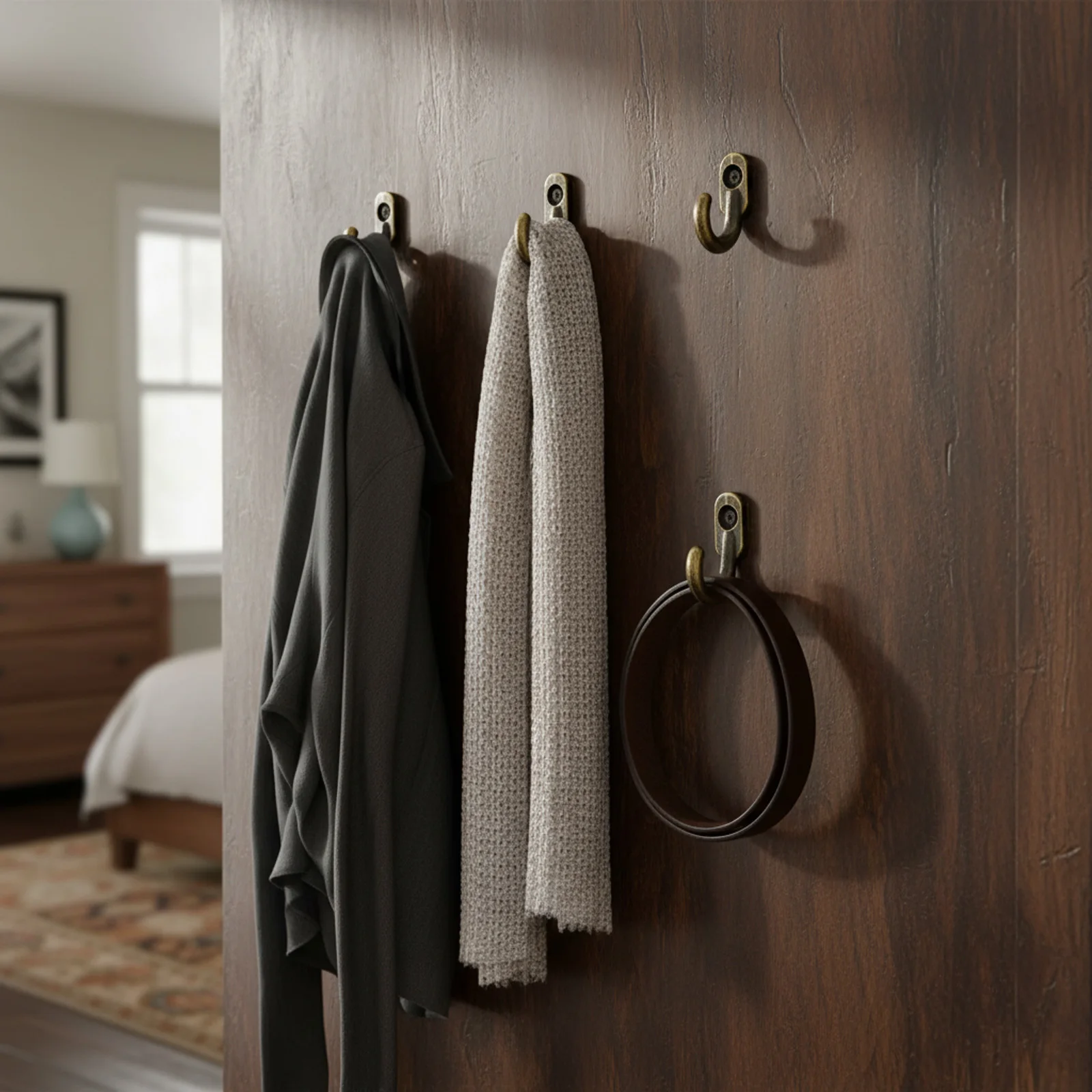 Closet Storage Wall Hook Heavy Duty Metal Coat Hanger Gold Plated Hanging Pegs for Kitchen Bathroom Home Organization Durable view 5