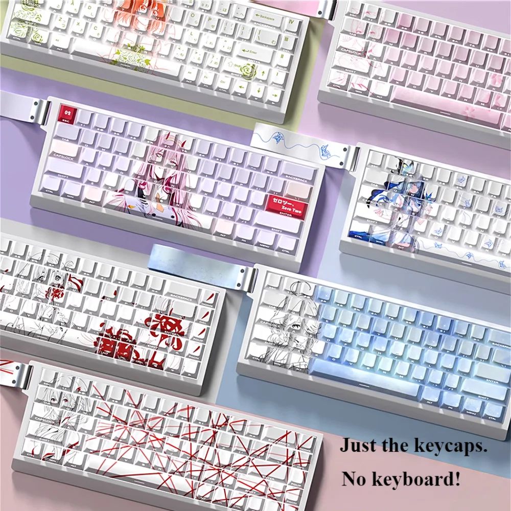 

GEFENSI Secondary Keycap Set PBT Cherry 74 Keys Side Engraved Translucent Personalized Keycaps For Mechanical Keyboards 60/80 La