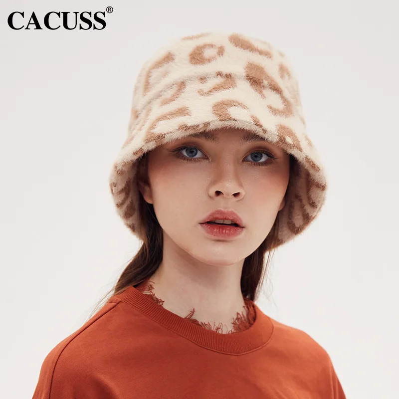 

Fisherman Hat Female Autumn Winter Leopard Print Korean Basin Hat Trend Warm Thickened Bucket Leisure Fisherman Hat Wholesale