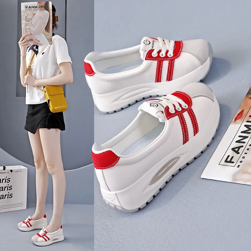 

Women Vulcanized Shoes Fashionable New Breathable Ins Korean Version Student Sports Height Increasing Casual Dad Shoes