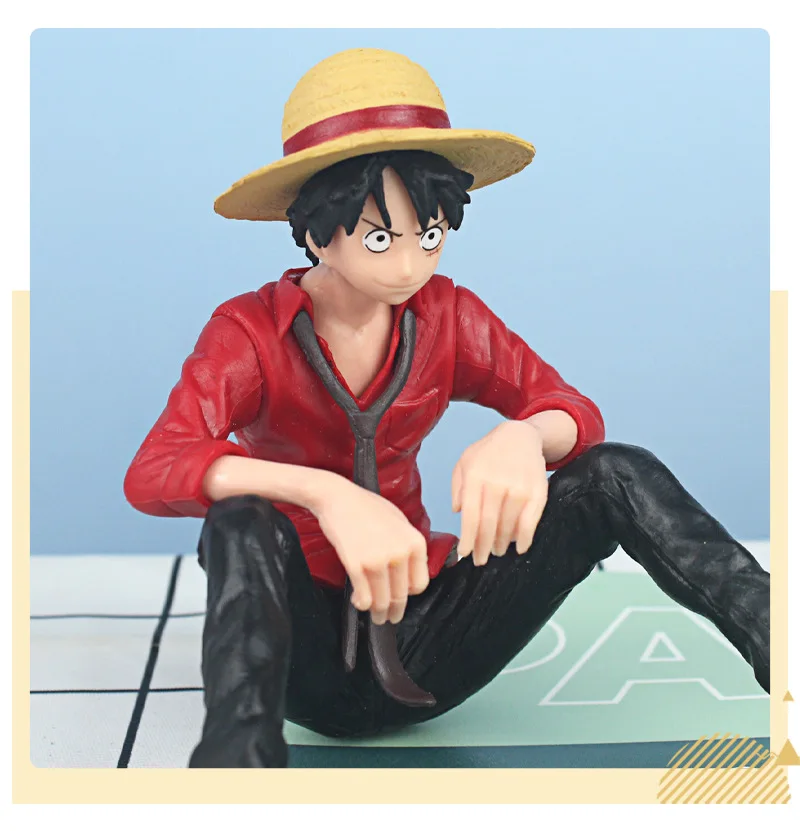 Hot Genuine Anime One Piece Figures Boa Hancock Sitting Posture Swimsuit Luffy Instant Noodles Car Decoration PVC Model Doll Toy