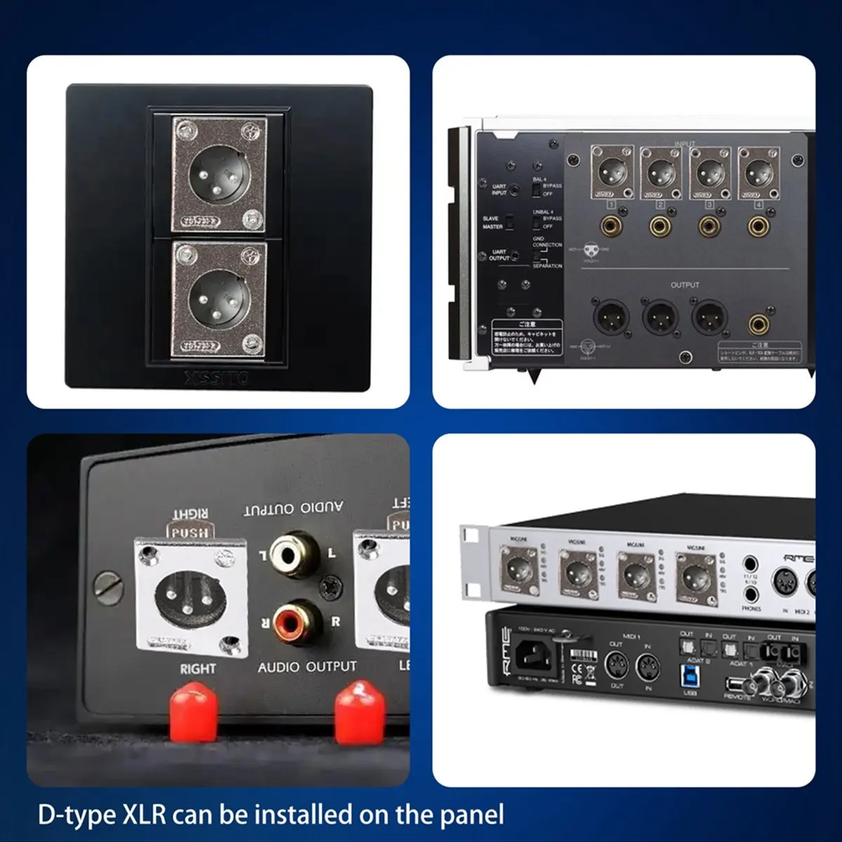 A86G NEW 2 Pack D Type XLR Cable , Pass Through Connector, D XLR Male to Female for Premium Stage Box, Patch Panel, Panel Mount