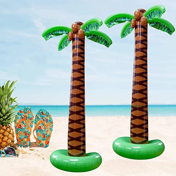 Inflatable Big Coconut Tree Balloon 90cm Palm Tree Hawaii Beach Wedding Birthday Ballon Decor Tropical Simulation Plant Balloon