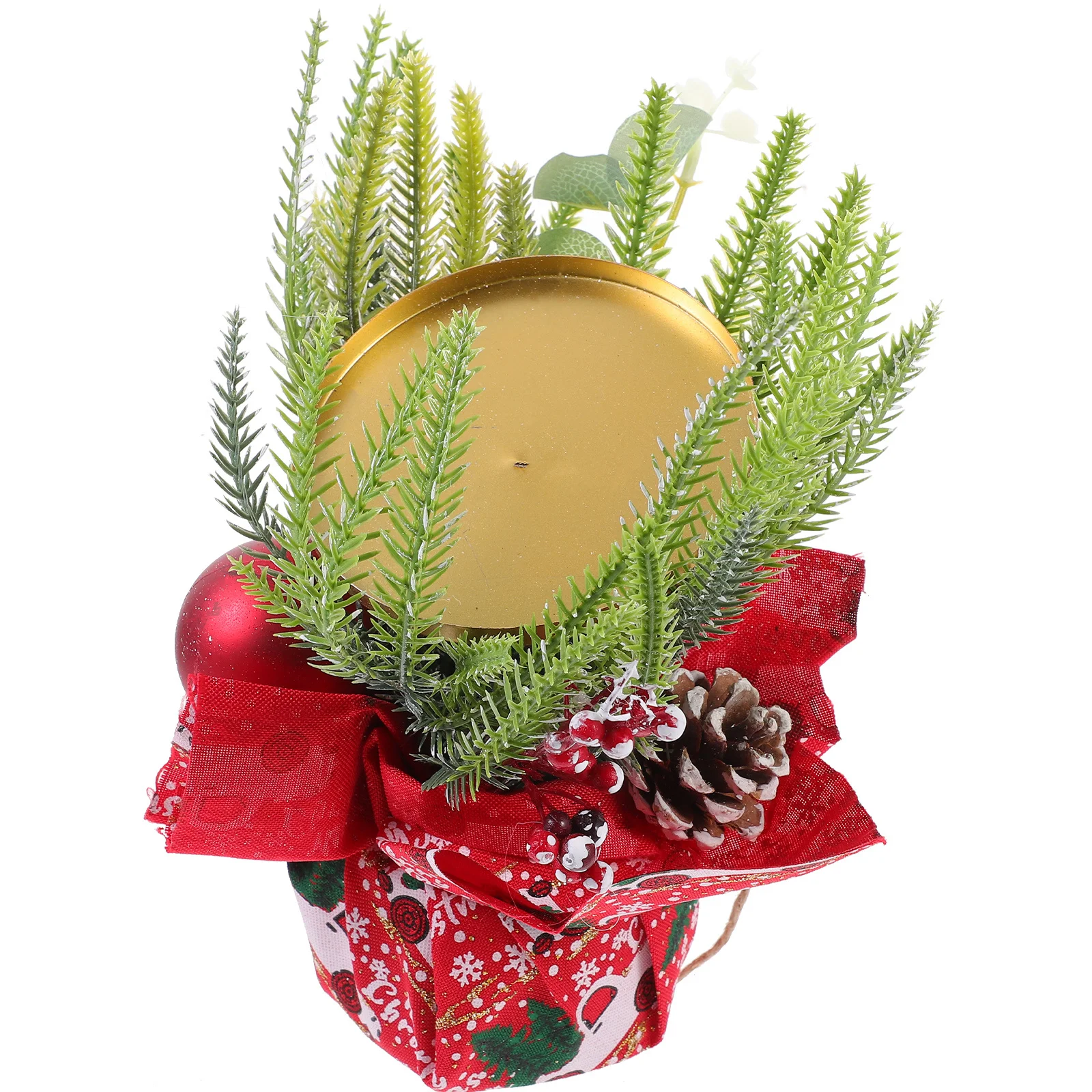 

Christmas Holder Xmas Decorative Iron Plastic Cloth Desktop Adornment Stable Drip Protection Unique Gift