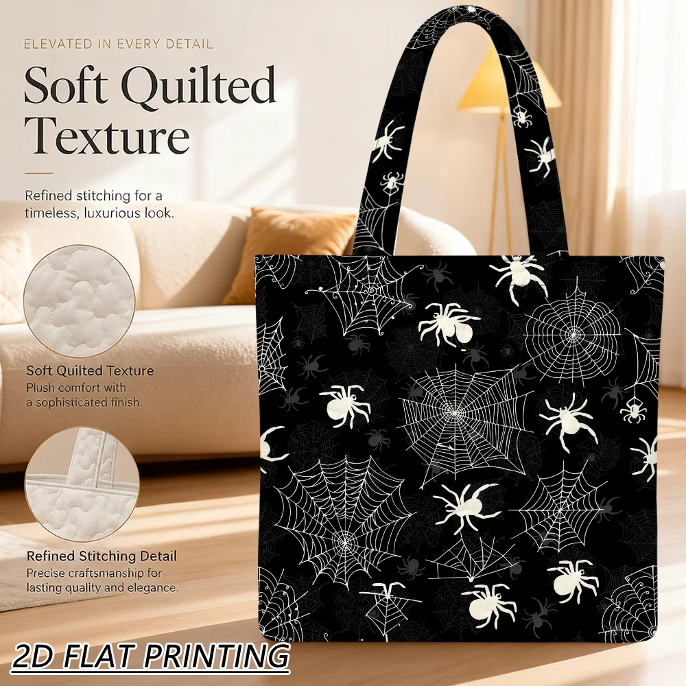 1pc spiders and webs Quilted Women'S Shoulder Bag, Washable For Commute, Shopping, Office And Daily, Weekend