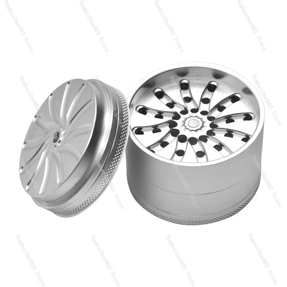 New Four-layer 63mm Aluminum Alloy Smoke Grinder Toothless Turbine Metal Shredded Tobacco Grinder