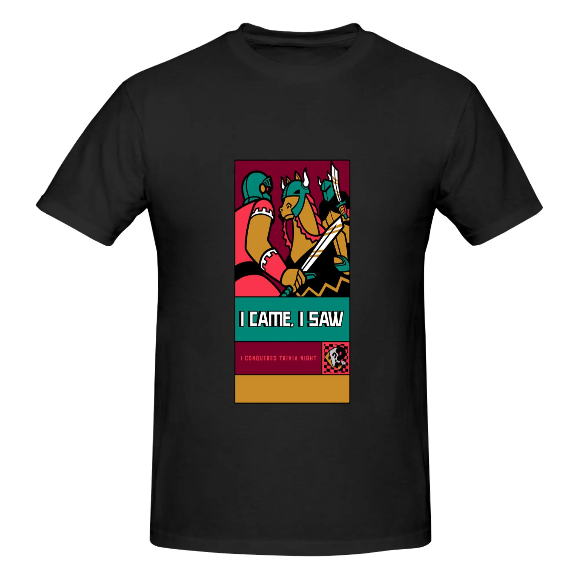 T-shirt imprimé unisexe pour hommes, drôle, « I Came I saw I Conquered Trivia Night », Anime