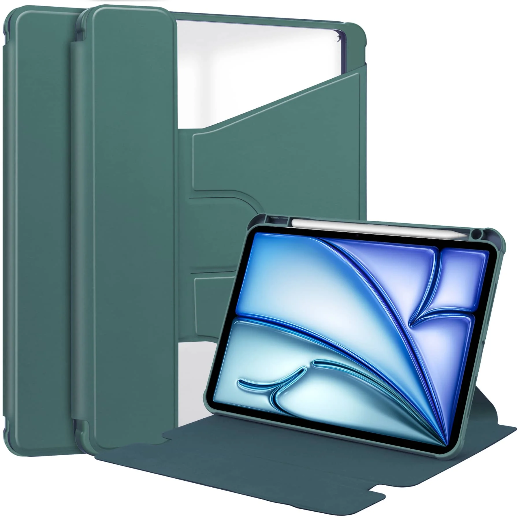 

For iPad Air 13 M3 Air 13 M2 iPad Pro 12.9 2018 Case, 360° Rotating-[Auto Wake/Sleep Function] with Pen Holder Shockproof Shell