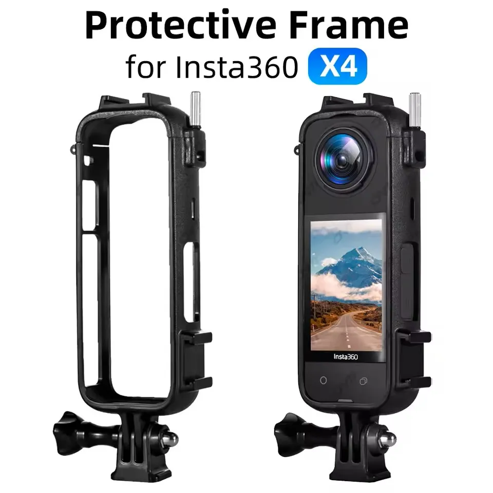 กรอบป้องกันสําหรับ Insta360 X4 อุปกรณ์เสริม PC Hard สําหรับ Insta 360 X4 กล้องทนทานกรอบ Cold Shoe Mount
